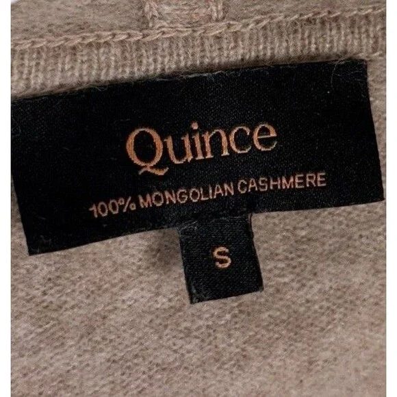 Quince Mongolian Cashmere Full-Zip Hoodie Sweater Small Women's Oatmeal - Picture 6 of 13